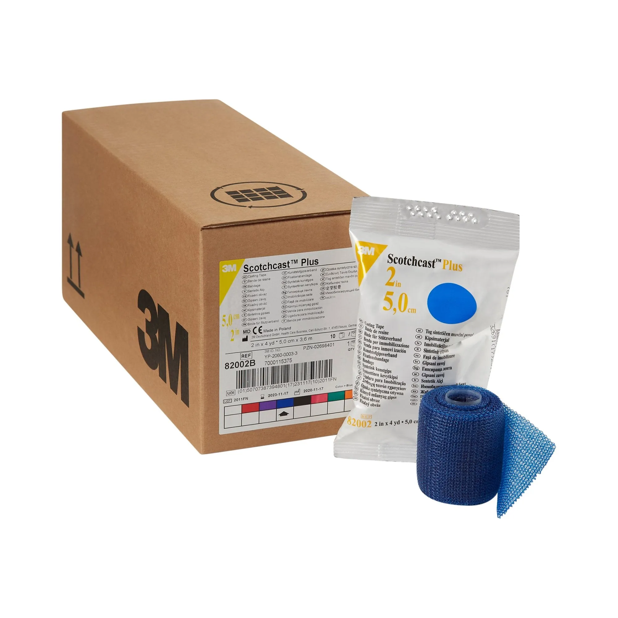 3M™ Scotchcast™ Plus Blue Cast Tape, 2 Inch x 4 Yard, 1 Box of 10