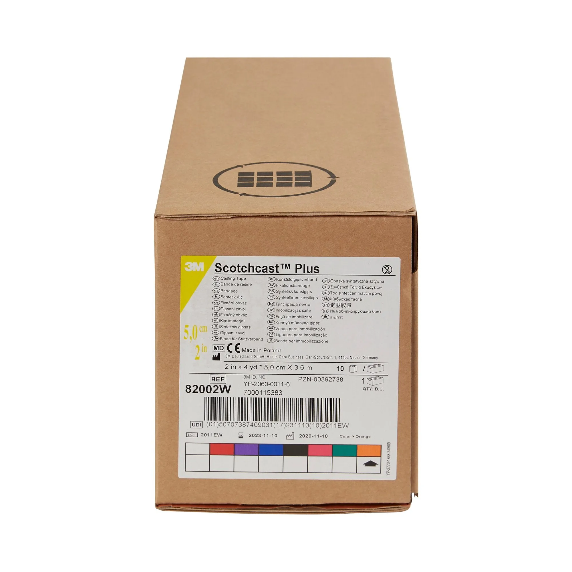 3M™ Scotchcast™ Plus Bright Orange Cast Tape, 2 Inch x 4 Yard, 1 Box of 10