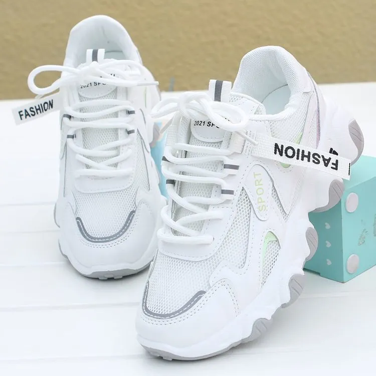 Amozae- Pop Shoes Women's Fashion  Women's Shoes Versatile Sports Shoes Show Foot Spring Summer Mesh Breathable Shoes Women's Shoes