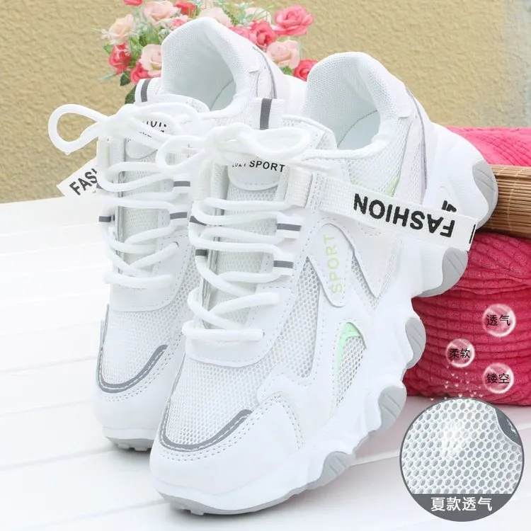 Amozae- Pop Shoes Women's Fashion  Women's Shoes Versatile Sports Shoes Show Foot Spring Summer Mesh Breathable Shoes Women's Shoes