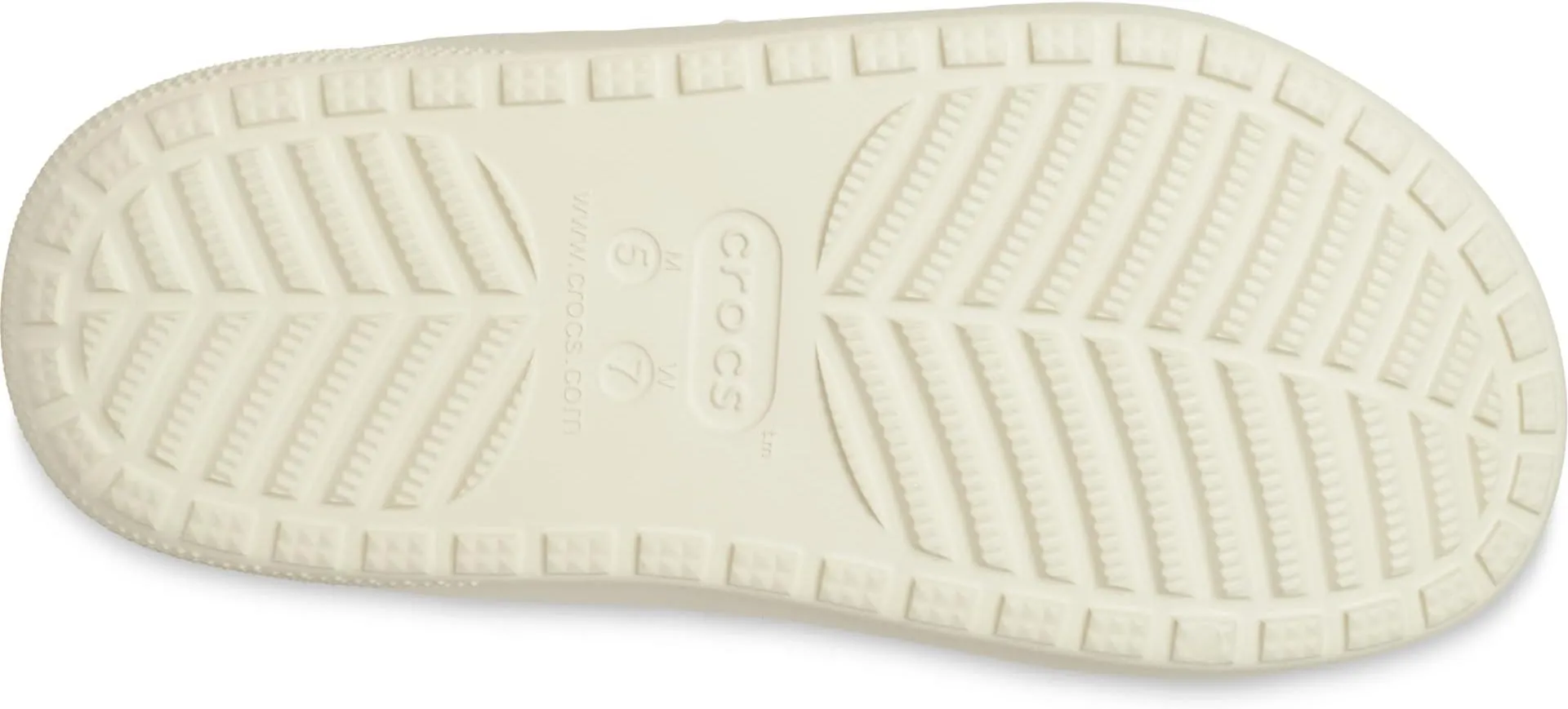 Classic Cozzzy Sandal Crocs Flat Sandal in Bone/Mushroom
