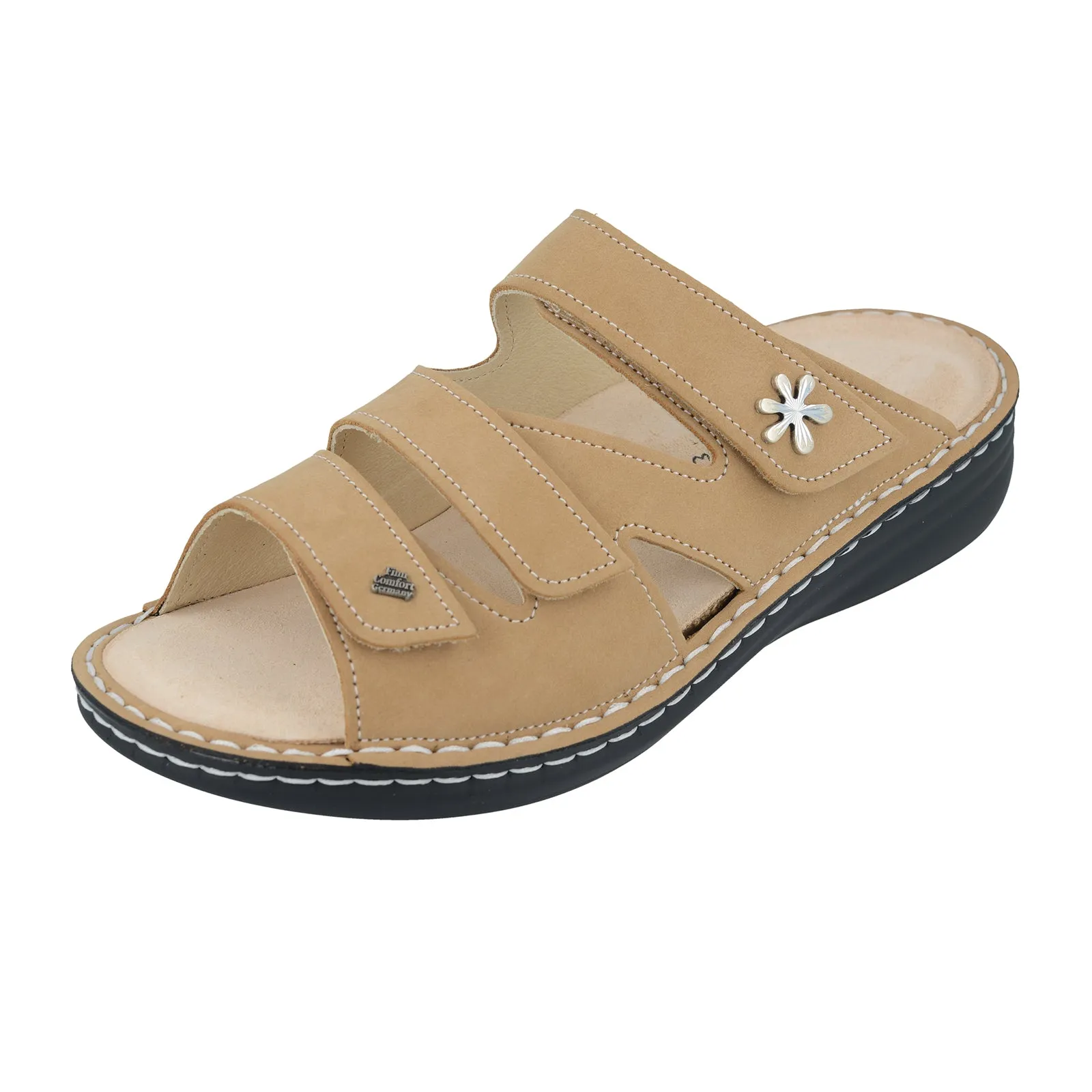 Finn Comfort Grenada Slide Sandal (Women) - Tan Nubuck