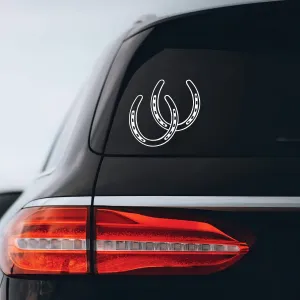 Horseshoes Sticker Decal Notebook Car Laptop 5.5" x 5.5" (White)