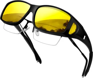 KANASTAL Fit Over Glasses for Men Women Polarized UV400 Protection Fashion Wrap Around Shades