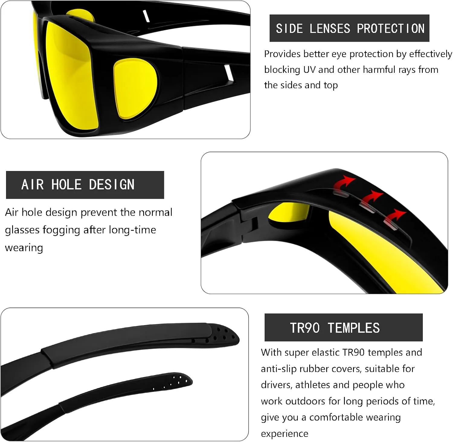 KANASTAL Fit Over Glasses for Men Women Polarized UV400 Protection Fashion Wrap Around Shades