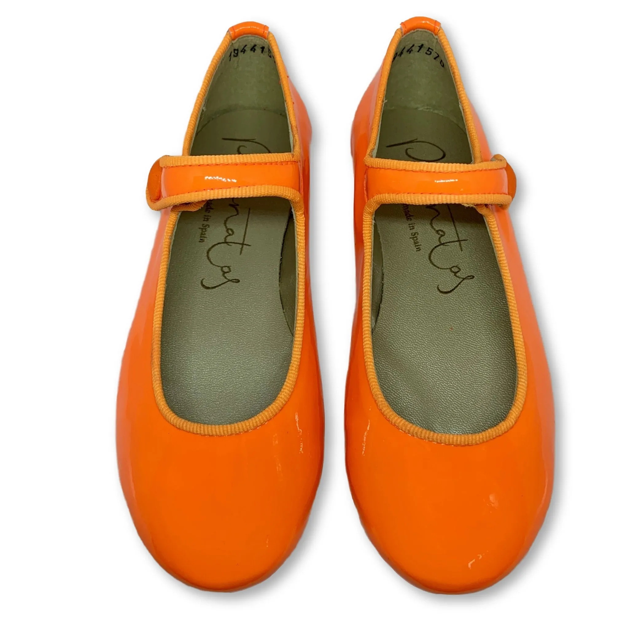Papanatas Neon Orange Patent Mary Jane