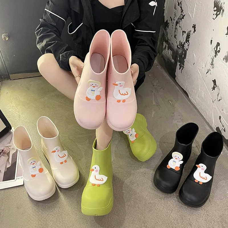 Rainy Day Delight Women's Kawaii Rubber Boots