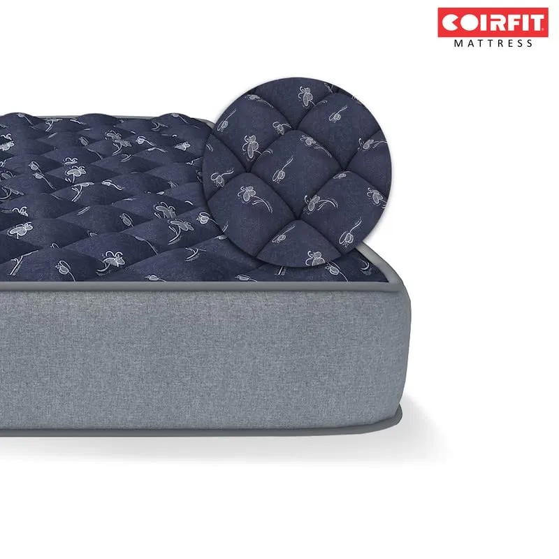 SLEEPSPA by COIRFIT Euphoria Normal Top 10 Inch King Size Bonnell Spring Mattress with 6 Year Warranty | Orthopedic Pro - Doctor Recommended | Pressure Relieving | PU Foam for Support (Blue,78X72X10)
