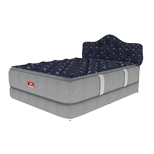SLEEPSPA by COIRFIT Euphoria Normal Top 10 Inch King Size Bonnell Spring Mattress with 6 Year Warranty | Orthopedic Pro - Doctor Recommended | Pressure Relieving | PU Foam for Support (Blue,78X72X10)
