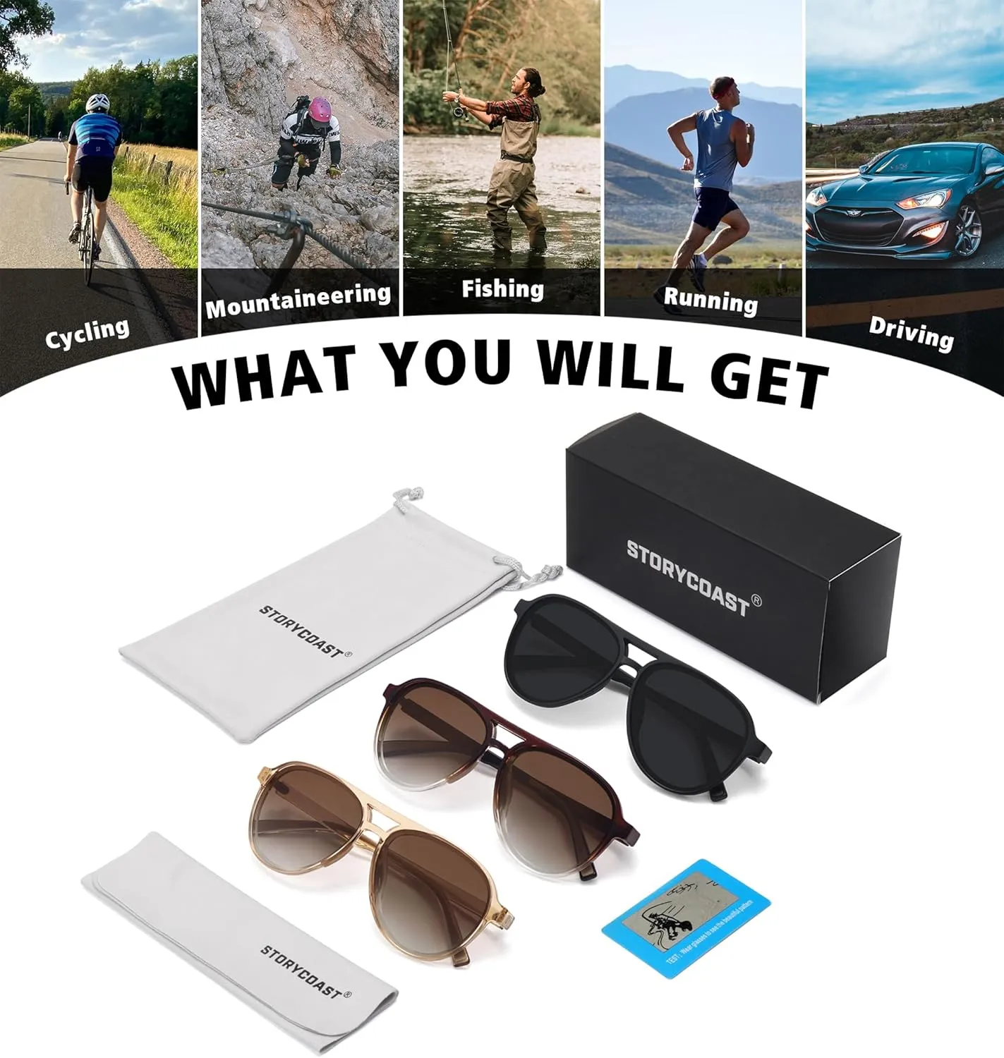 STORYCOAST Polarized Aviator Sunglasses for Men Women Classic Retro Aviators Sports Driving Running Sun Glasses