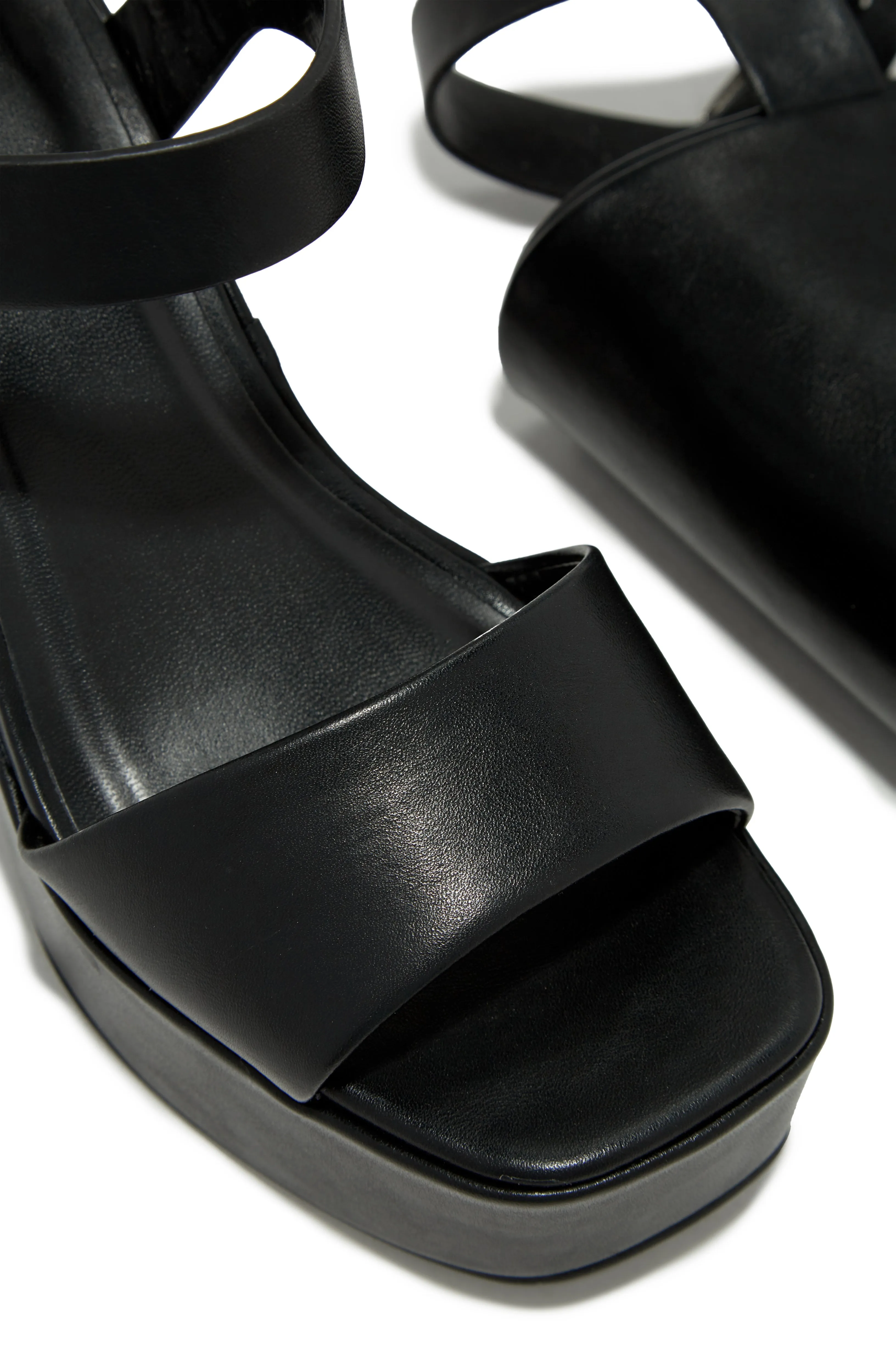 Sunday Views Platform Block High Heels - Black
