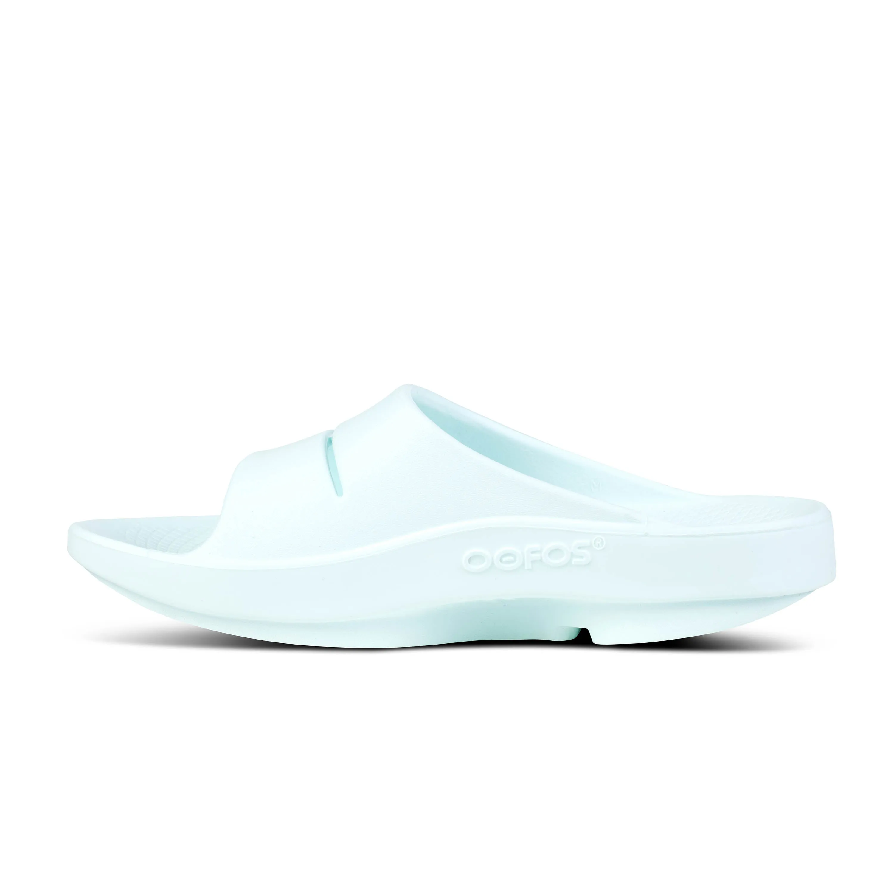 Women's Oofos OOahh Slide Sandal Color: Ice