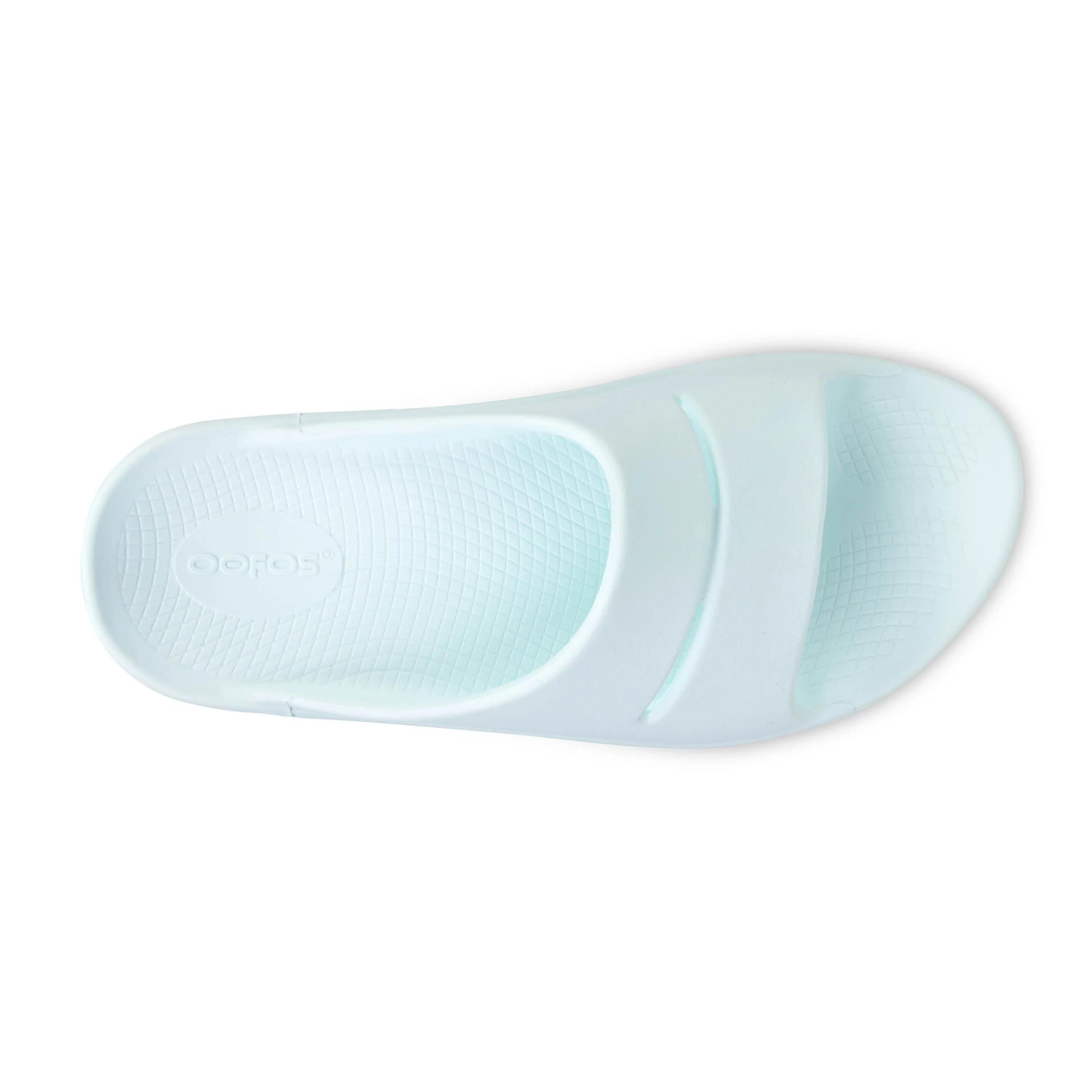 Women's Oofos OOahh Slide Sandal Color: Ice
